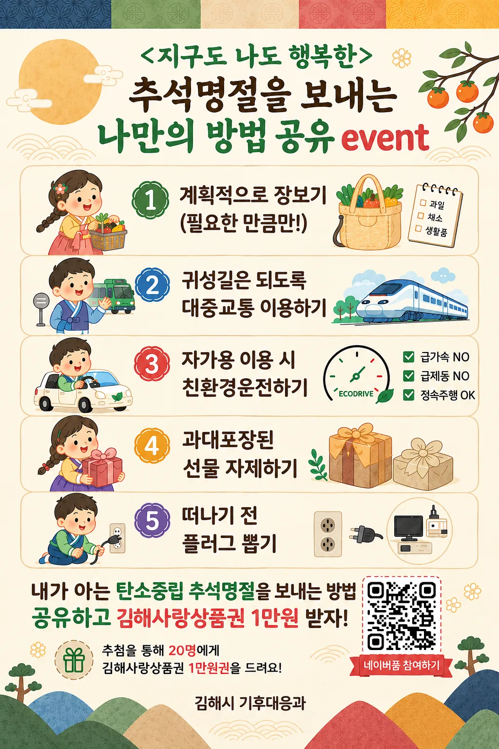 김해시, 추석명절 탄소중립 생활실천 캠페인 개최 공식 보도사진