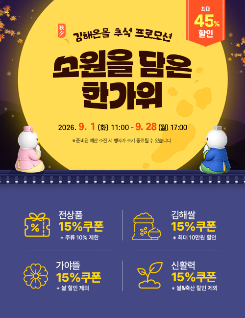 김해시, 농특산물브랜드 ‘가야뜰’ 추석맞이 할인행사최대 45% 할인 혜택 장바구니 부담 덜어 공식 보도사진