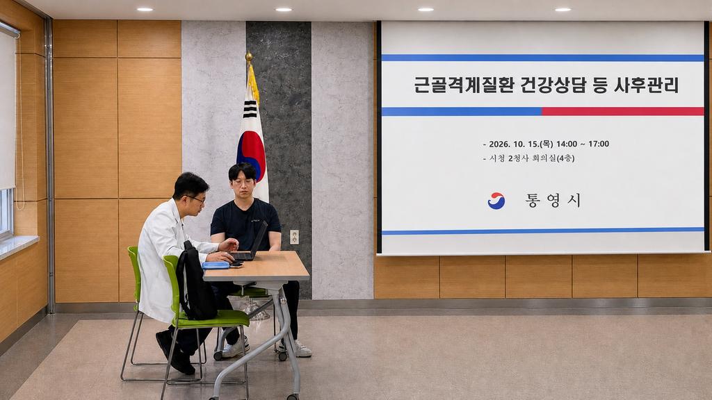 통영시 산업보건의, 근골격계질환 건강상담 등 사후관리 실시 공식 보도사진