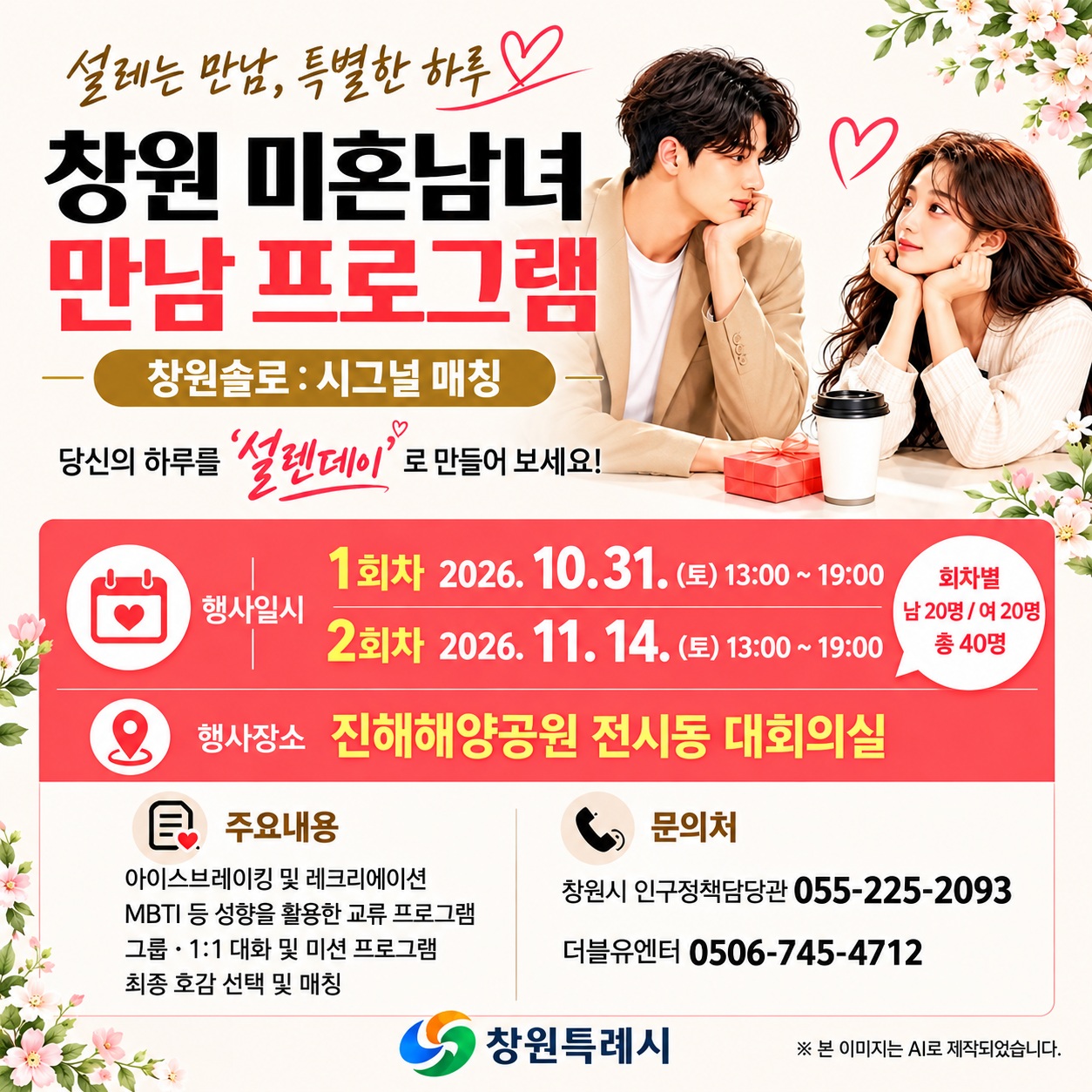 창원 미혼남녀 설레는 만남, 뜨거운 관심(인구정책담당관)