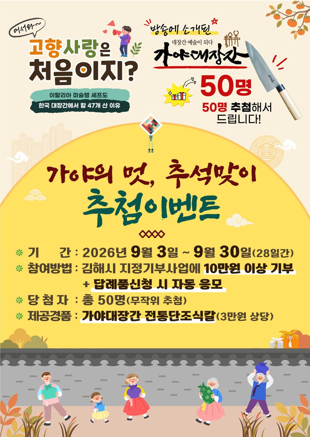 김해시, 지정기부사업 10만원 이상 기부자 추첨 이벤트 공식 보도사진